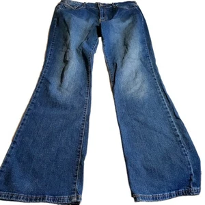 Levis 515 Womens Boot Cut Jeans Size 14L Dark Blue Denim Stretch Waist Pants - Picture 1 of 8