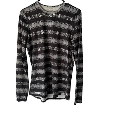 Camisa Patagonia Capilene Peso Seda Mujer Mediana Negra Blanca Patrón Capa Base Foto 1 de 4