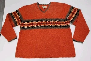 Vintage Damen Gr. M Petite Eddie Bauer Wolle Strick Rundhals Pullover Orange USA - Bild 1 von 8