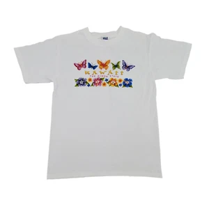 Camiseta De Colección Hawaii Aloha State Talla Mediana Blanca Mariposa Hibisco Camiseta - Imagen 1 de 24