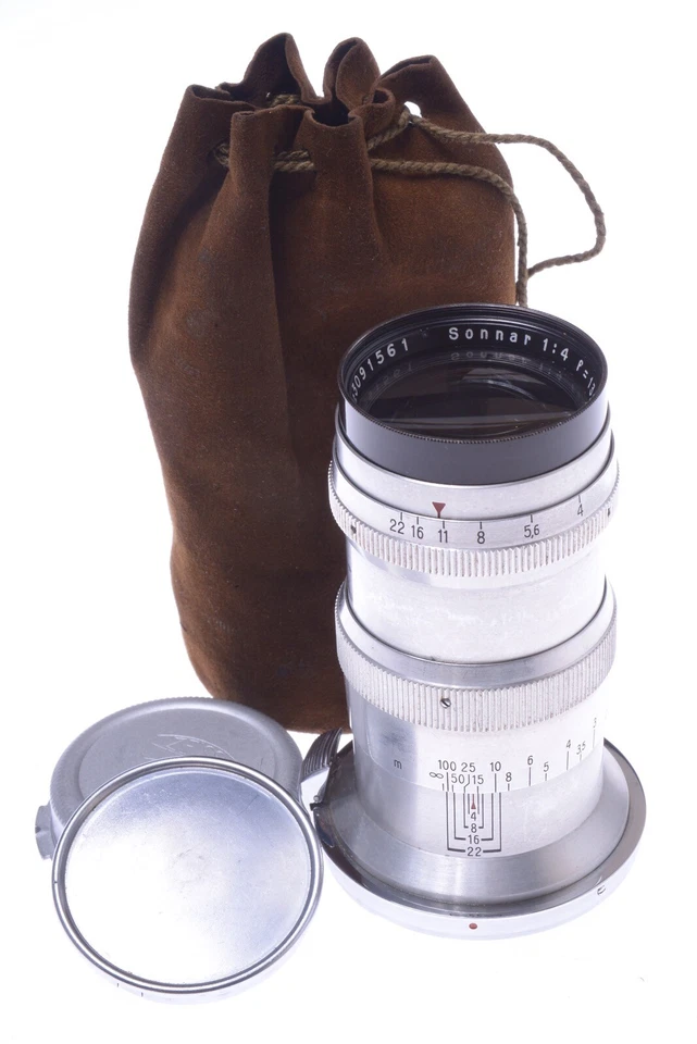 ✅ ZEISS CONTAX 135MM 4 SONNAR RED T TELE PORTRAIT RANGE FINDER MOUNT LENS CAPS - Image 1 of 4