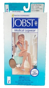 Jobst Ultrasheer Knee Highs Closed Toe 20-30 mmHg 119619 SILKY BEIGE XL PETITE - Picture 1 of 3