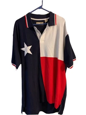 TEXAS FLAG Authentic Texas Polo Shirt Size Large Sun River - Image 1 of 4