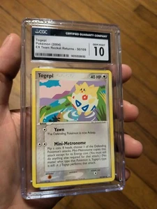 (POP 21) CGC 10 GEM MINT Togepi Pokémon (2004) EX Team Rocket Returns - 50/109 - Bild 1 von 4
