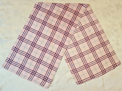 BUFANDA VINTAGE AUTÉNTICA CODELLO CUADROS Y CUADROS AZUL ROSA SEDA LARGA PARA MUJER Foto 1 de 3