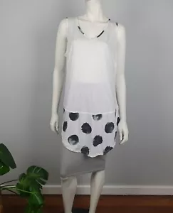 TS Taking Shape Plus Size XXS 12 White Tunic Top Blouse V Neck Crinkled BNWT - Picture 1 of 11