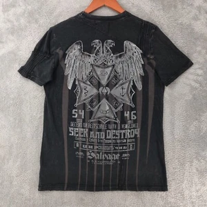 Salvage Vultures Seek And Destroy T Shirt Mens Medium M Short Sleeve Distressed - Picture 1 of 16