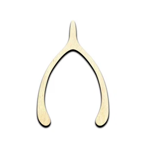 Wishbone Laser Cut Out Unfinished Wood Shape Craft Supply - Picture 1 of 6
