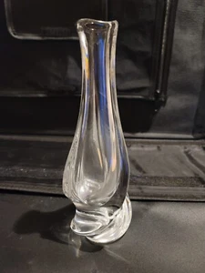 SAINT  LOUIS  OF FRANCE 9.5" CRYSTAL TWIST SWIRL ART VASE - Picture 1 of 2