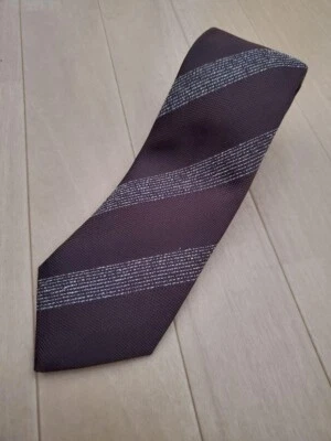 Drakes шеи галстук коричневый полоски 100% шелк бизнес-платье сделано в Англии из Японии - Изображение 1 из 4