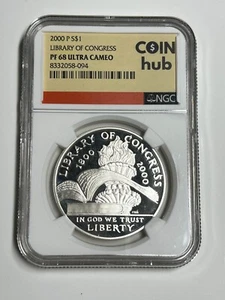 2000 P $1 Library of Congress CoinHub NGC PF 68 Ultra Cameo - Picture 1 of 2