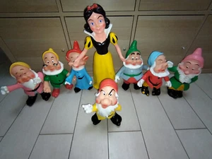 Biancaneve e i sette nani Disney - Delacoste pupazzi gomma 1973 France -no Ledra - Foto 1 di 24