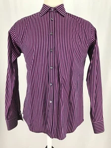 Charles Trywhitt langärmliges lila gestreiftes geknöpftes Herrenhemd Größe Large gebraucht, in einwandfreiem Zustand - Bild 1 von 7