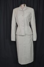 1940 antique  suit light wool light/blue gray fitted bust 36 original Body Drum