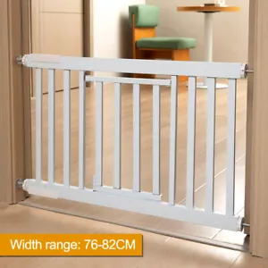 Metal Pet Gate Dog Door Fence Expandable Safety Stair Barrier Security Door - Picture 1 of 11