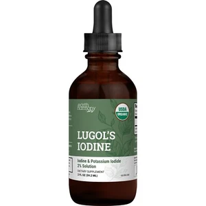 Organic Lugol's Iodine 2% Solution 3000 mcg For Thyroid Support - 2 Fl Oz - Picture 1 of 7