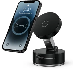 Soporte de teléfono de succión magnética portátil con giro de 360° para espejo de coche y más - Imagen 1 de 33