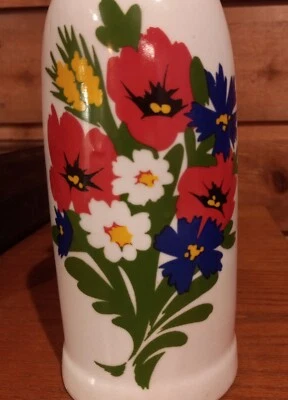 Винтажная итальянская цветочная ваза графин глазурованная керамика декор #b7 - Изображение 1 из 4