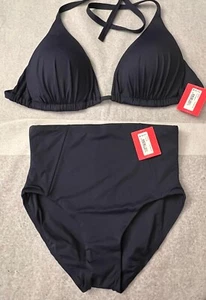 Nuevo con etiquetas Traje de Baño Spanx Bikini XL Top Acolchado y Talla XS Cintura Alta en Azul Marino Sunkissed - Imagen 1 de 2