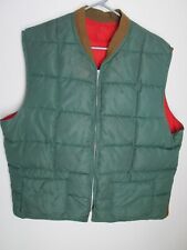 vintage 1950's Pioneer Down Insulated Vest hunting Union Made Sportswear Green
