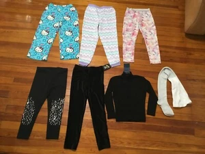 Lot of 7 Pcs Girls Size 7-10: 5 pcs Pants, 1 pcs Stockings, 1 pcs Sweater - Picture 1 of 12