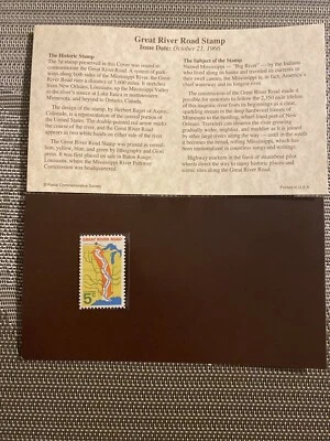 1966 GREAT RIVER ROAD POSTAL COMMEMORATIVE SOCIETY FIRST DAY ISSUE STAMP NEW - Image 1 of 4