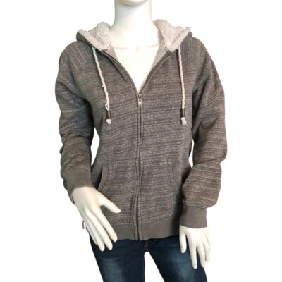 ROXY Sudadera con Capucha Gris Medio Verde Lavado Y2K De Colección Moda Streetwear Foto 1 de 4