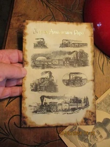 Ancien Menu aux Anciens Trains Ancienne Locomotive à Vapeur à Amateur Modélisme - Imagen 1 de 3