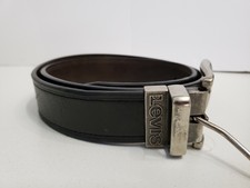 Levi's Mens Leather Belt Logo Black Size Large 36