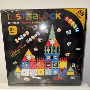 INSTABLOCK STEAM 68pcs Magnetic Tiles Stickers Mini Whiteboards Set Magnet ... - Picture 1 of 9