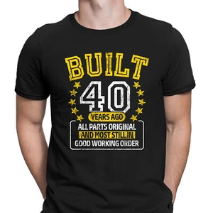 Personalised Built In 40 Years Ago All Parts Original Birthday Mens T-Shirt #E - Picture 1 of 3