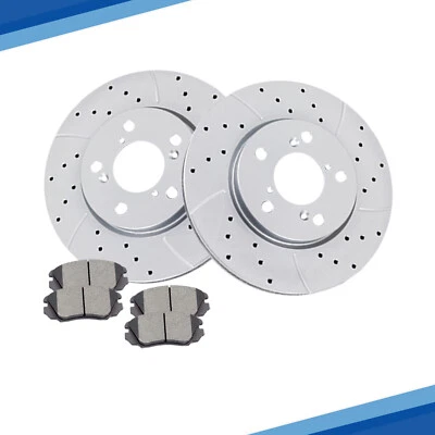 Kit de rotores de freno de disco delanteros y pastillas de freno de cerámica para Honda Odyssey 2005-2010 Foto 1 de 4