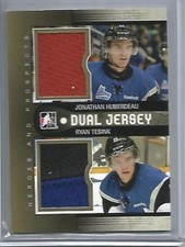 Jonathan Huberdeau-Ryan Tesink ITG Heroes & Prospects Game Used Jersey (10 Made)