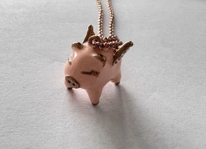New Kate Spade New York Rose Gold Imagination Flying Pig Pendant Necklace. Cute! - Picture 1 of 8