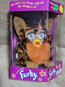 New in Box 1999 Furby 70-800 Burnt Orange Leopard Cheetah Silver Eyes Sealed - Picture 1 of 8