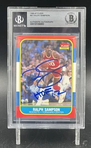 1986-87 Fleer Ralph Sampson #97 Signed Autographed Trading Card Beckett BAS - Picture 1 of 2