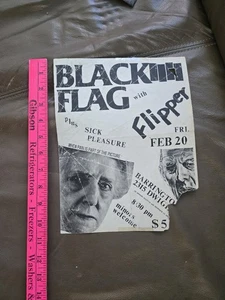 Black Flag Flipper Cool Old Vintage Punk Rock Flyer - Imagen 1 de 3