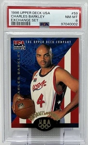 Charles Barkley PSA 8 - 1996 Upper Deck USA Portraits Of Power - Population 3 - Picture 1 of 8