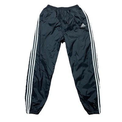 Pantalones deportivos Adidas de 3 rayas de nailon negros blancos L Foto 1 de 4