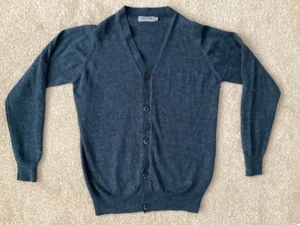 Mens James Pringle 50% Merino Wool cardigan Edinburgh Woollen Mill Small blue - Picture 1 of 4
