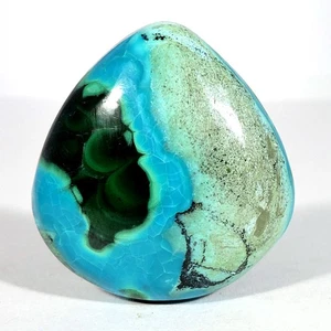 86,55 ct incredibile pietra preziosa pera cabochon malachite naturale azzurra gioielli - Foto 1 di 2