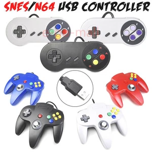 USB N64/ SNES /NES Controller GamePad for Windows PC Mac Raspberry Pi Linux - Picture 1 of 90
