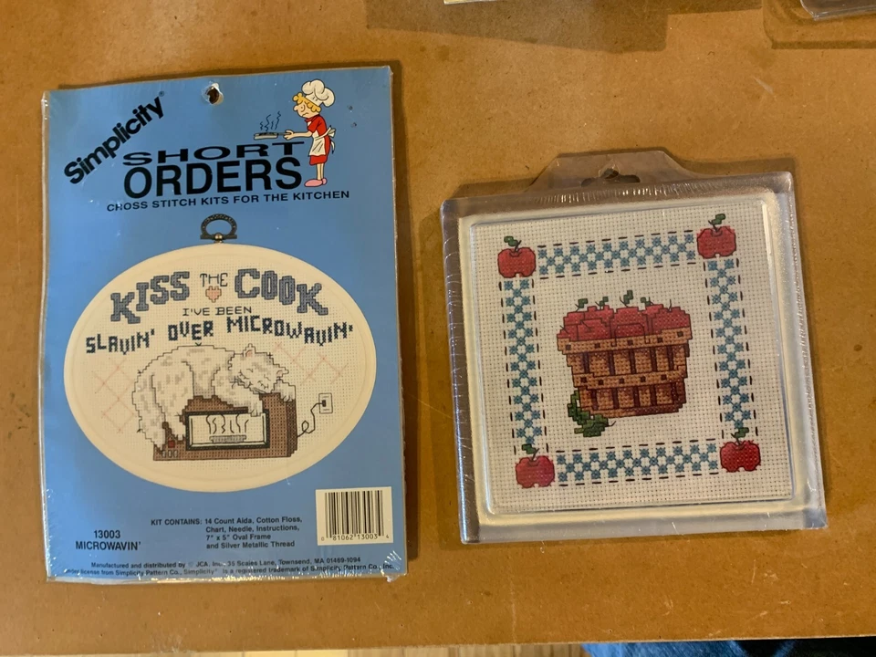 Simplicity Short Orders Cross Stitch Kits For The Kitchen 13003 Microwavin' Cat