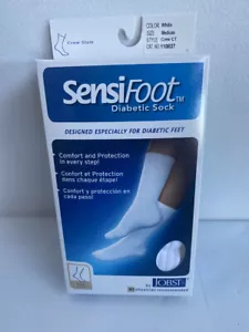 Jobst 110837 SensiFoot Diabetic Sock Crew Closed Toe Medium White 8-15mmHg NEW - Picture 1 of 3