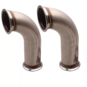 2X Universal 2.5" 90 Degree Garrett V-Band With clamp Pipe Short Leg 6" leg pipe - Picture 1 of 9