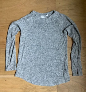 Girls Gap Kids Heather Gray/Black/White Long Sleeve Top Shirt Size Medium - Picture 1 of 8