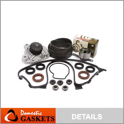 Kit de cubierta de válvula de bomba de agua de correa de distribución compatible con 92-95 Honda Civic De Sol SOHC D16Z6 Foto 1 de 4