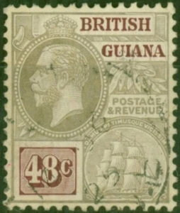 British Guiana 1914 48c Grey & Purple-Brown SG266 Fine Used (2) - Picture 1 of 1