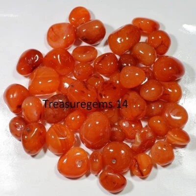 250 Crt RED CARNELIAN AGATE SUNNAT HAKIK-HAQIQ  NUGGETS CHAKRA HEALING GEMSTONE - Image 1 of 4