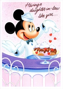 Vtg Disney Mickey Mouse MOTHER'S DAY Card FOR DAUGHTER-IN-LAW — Gibson Greetings - Picture 1 of 6